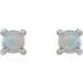 Round 4-Prong Cabochon Earrings