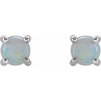 Round 4-Prong Cabochon Earrings