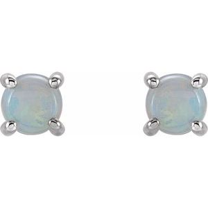 Round 4-Prong Cabochon Earrings