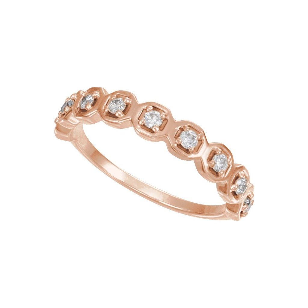 Geometric Anniversary Band with Bead Blast/Matte Finish