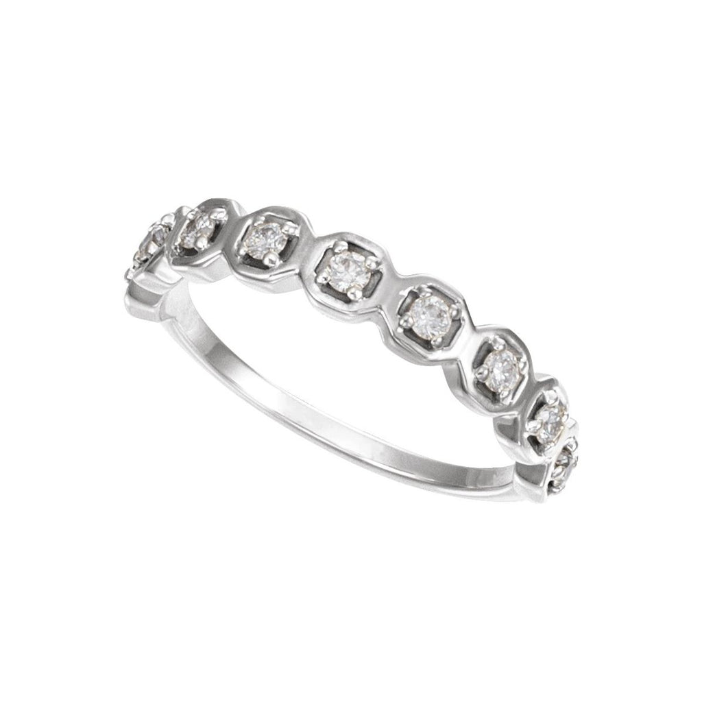 Geometric Anniversary Band with Bead Blast/Matte Finish