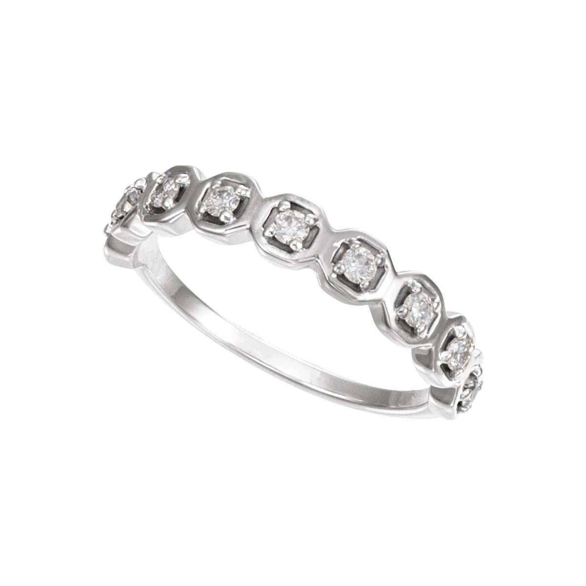 Geometric Anniversary Band with Bead Blast/Matte Finish