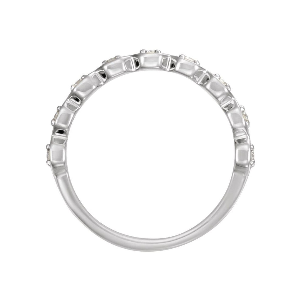 Geometric Anniversary Band with Bead Blast/Matte Finish