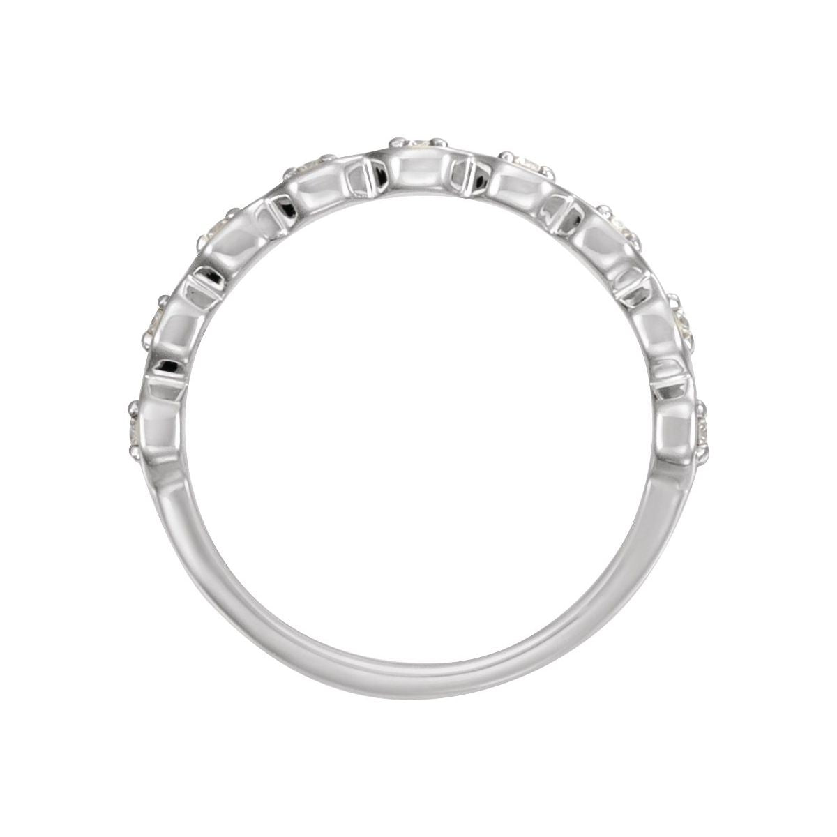 Geometric Anniversary Band with Bead Blast/Matte Finish