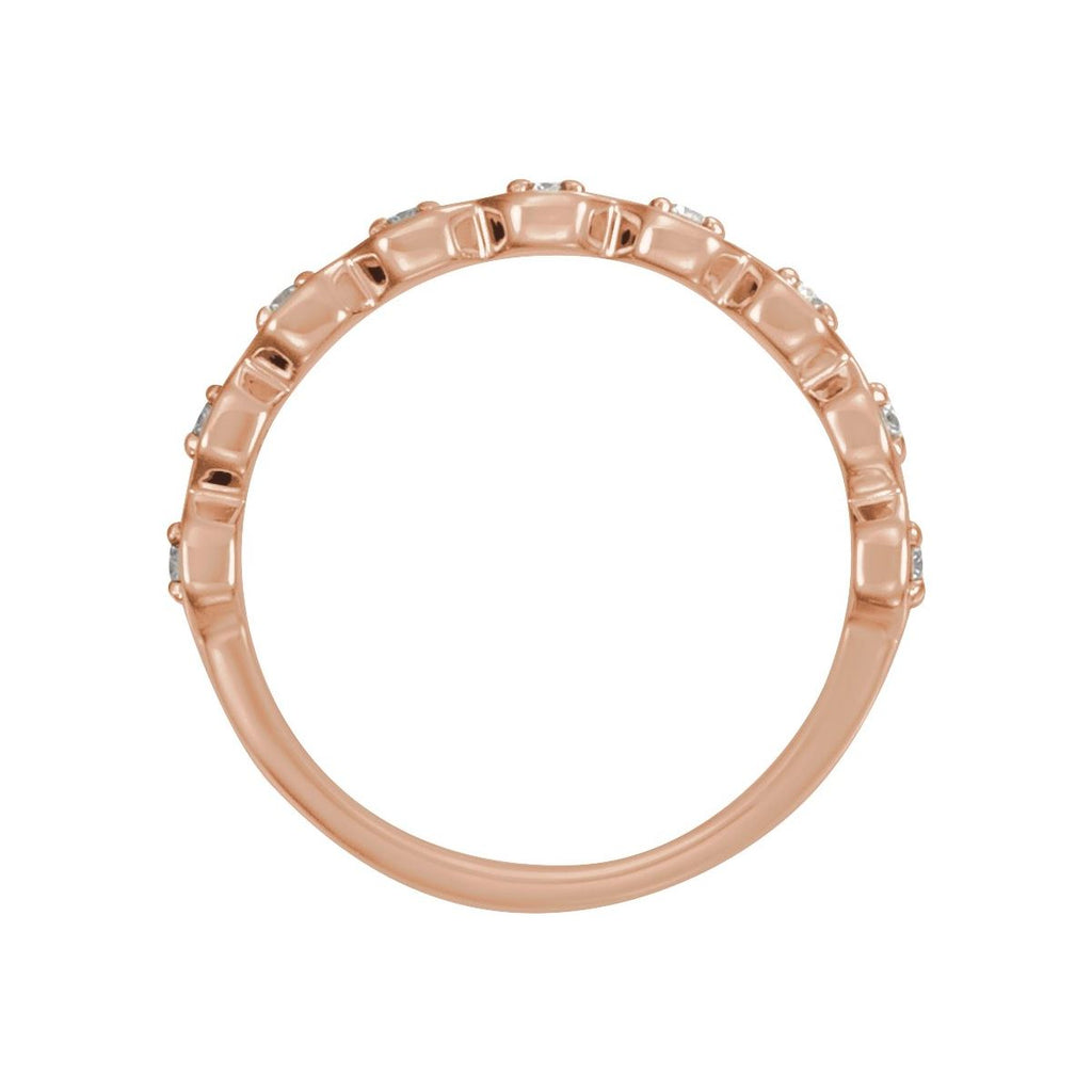 Geometric Anniversary Band with Bead Blast/Matte Finish