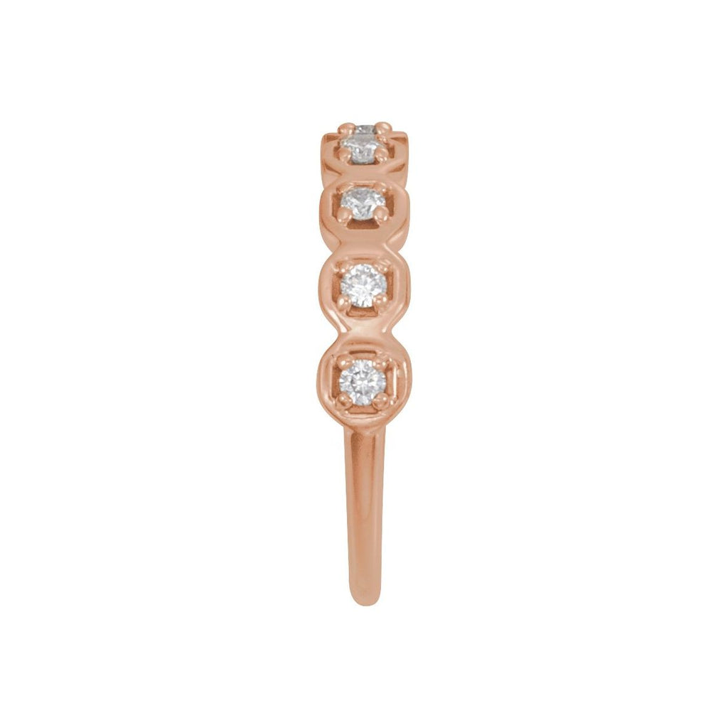 Geometric Anniversary Band with Bead Blast/Matte Finish
