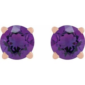 Round 4-Prong Lightweight Stud Earrings