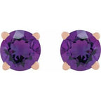 Round 4-Prong Lightweight Stud Earrings