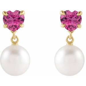 Heart & Pearl Earrings