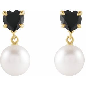 Heart & Pearl Earrings