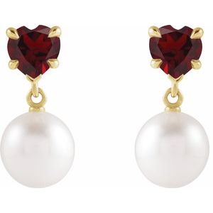 Heart & Pearl Earrings