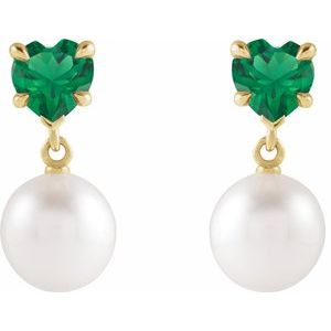 Heart & Pearl Earrings