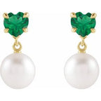 Heart & Pearl Earrings