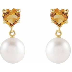 Heart & Pearl Earrings