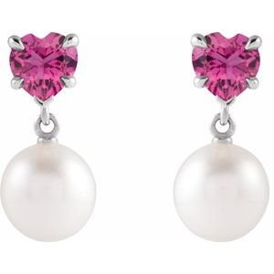 Heart & Pearl Earrings