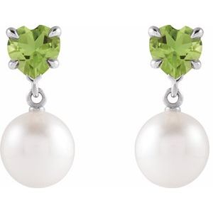 Heart & Pearl Earrings