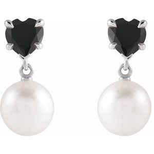 Heart & Pearl Earrings