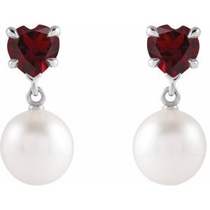 Heart & Pearl Earrings