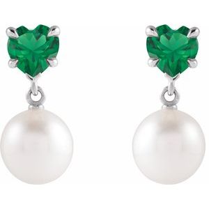 Heart & Pearl Earrings