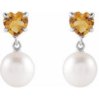 Heart & Pearl Earrings