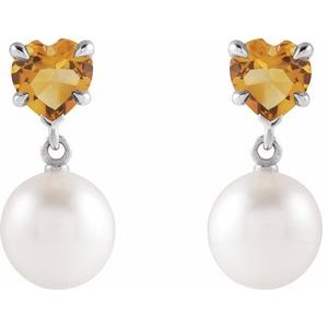 Heart & Pearl Earrings