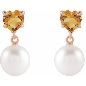 Heart & Pearl Earrings
