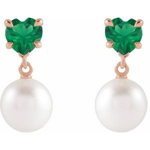Heart & Pearl Earrings