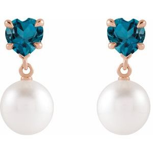 Heart & Pearl Earrings