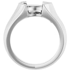 Half Bezel Solitaire Engagement Ring or Band
