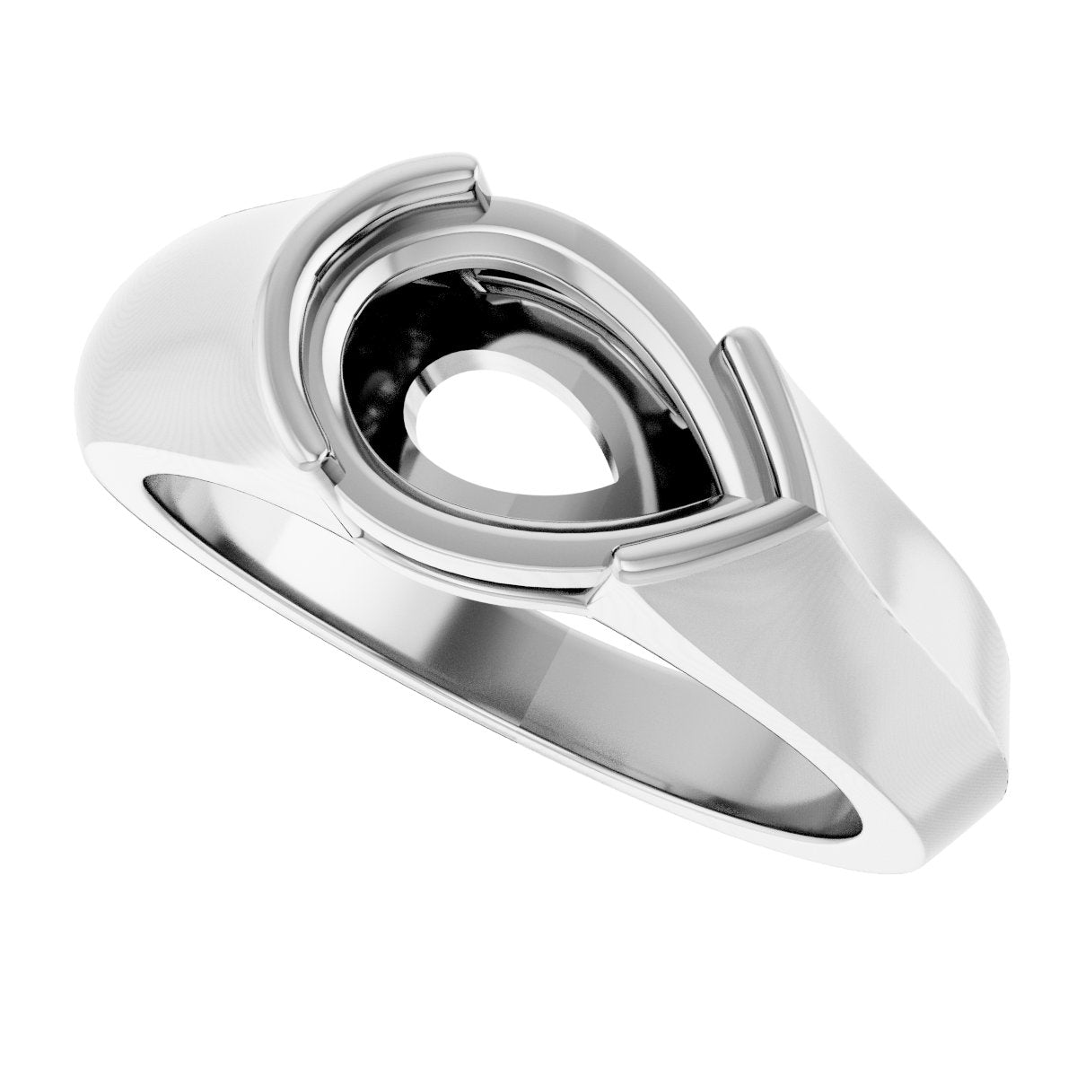 Half Bezel Solitaire Engagement Ring or Band