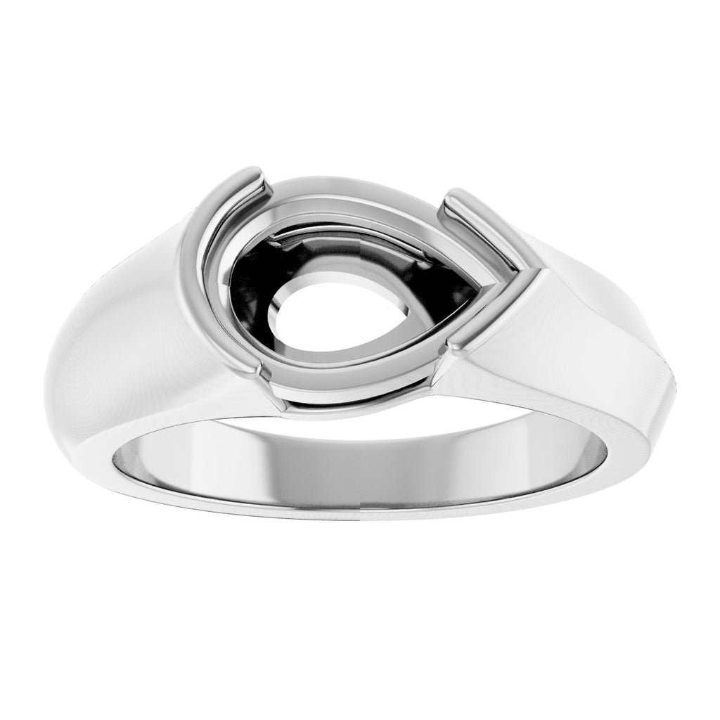 Half Bezel Solitaire Engagement Ring or Band