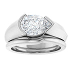 Half Bezel Solitaire Engagement Ring or Band