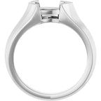 Half Bezel Solitaire Engagement Ring or Band