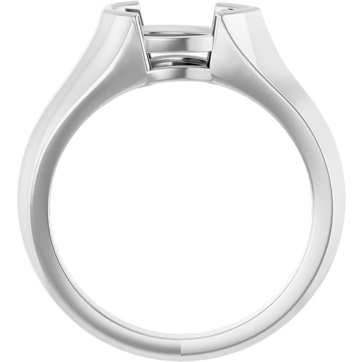 Half Bezel Solitaire Engagement Ring or Band