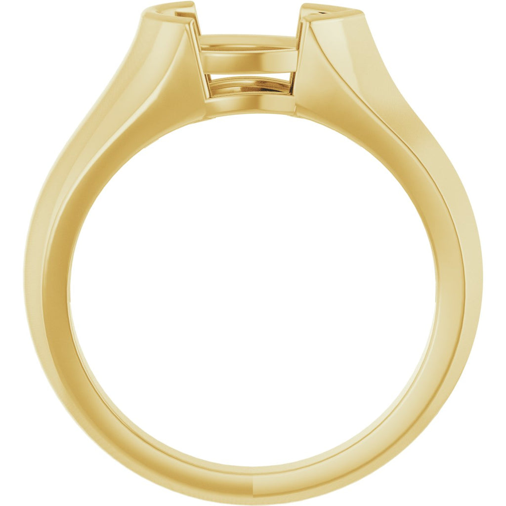 Half Bezel Solitaire Engagement Ring or Band