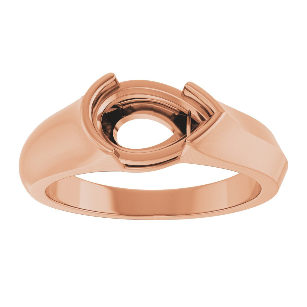 Half Bezel Solitaire Engagement Ring or Band