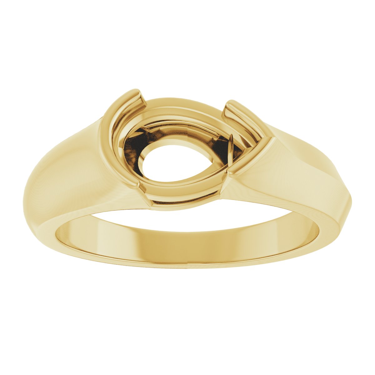 Half Bezel Solitaire Engagement Ring or Band