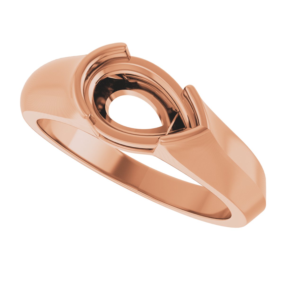 Half Bezel Solitaire Engagement Ring or Band