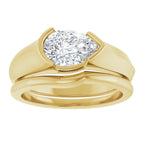 Half Bezel Solitaire Engagement Ring or Band