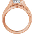 Half Bezel Solitaire Engagement Ring or Band