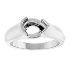Half Bezel Solitaire Engagement Ring or Band