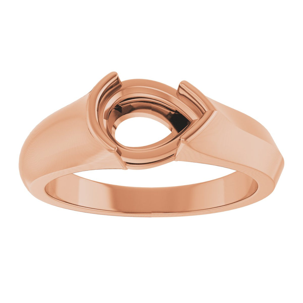 Half Bezel Solitaire Engagement Ring or Band