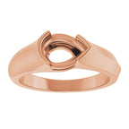 Half Bezel Solitaire Engagement Ring or Band