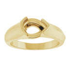 Half Bezel Solitaire Engagement Ring or Band