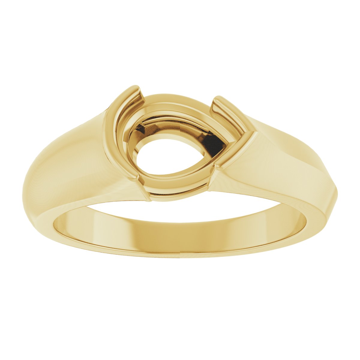 Half Bezel Solitaire Engagement Ring or Band
