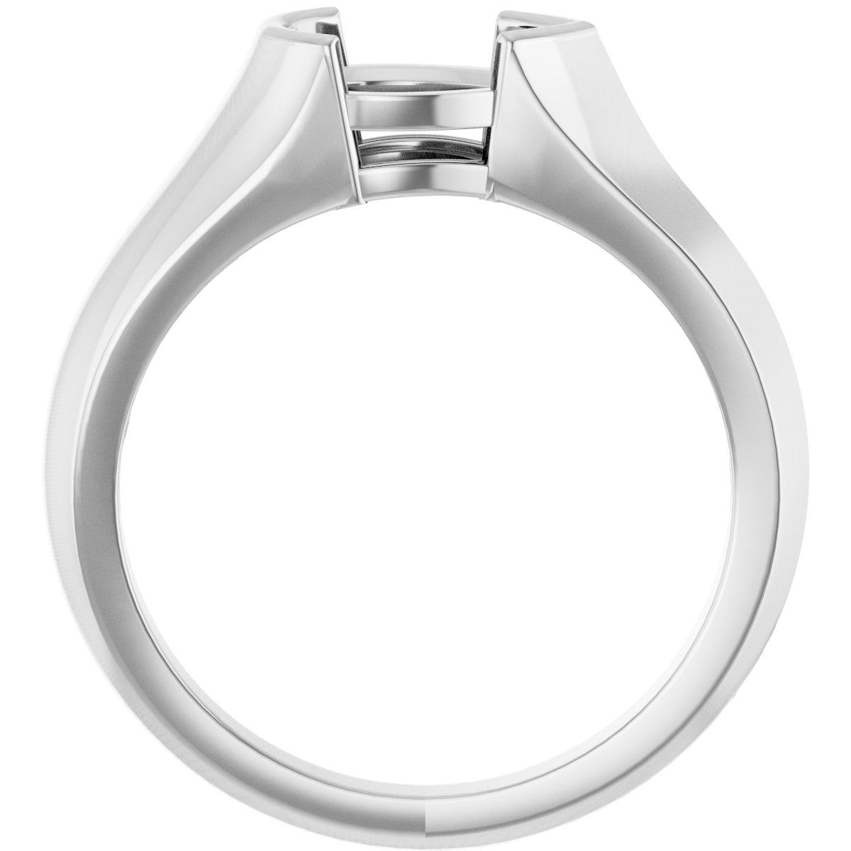 Half Bezel Solitaire Engagement Ring or Band
