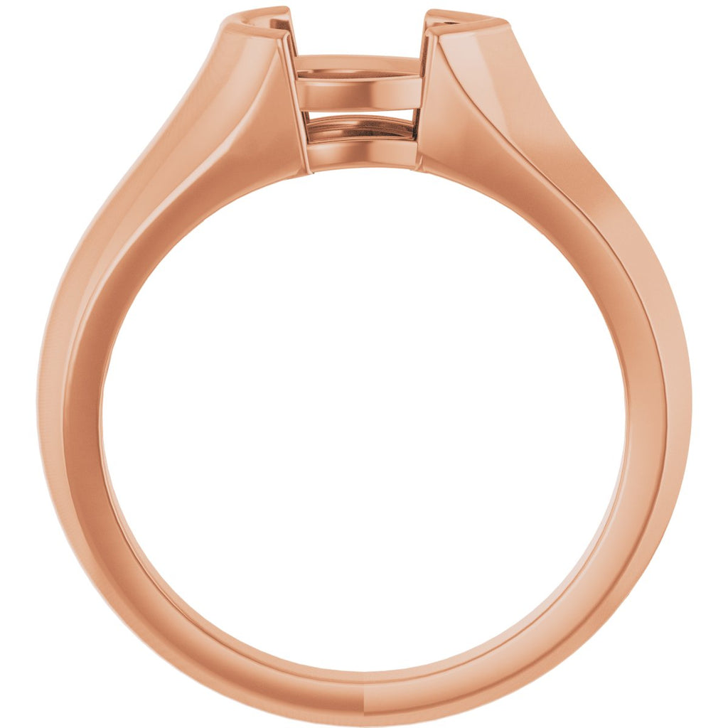 Half Bezel Solitaire Engagement Ring or Band