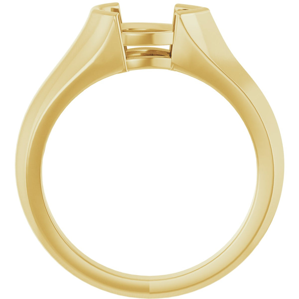 Half Bezel Solitaire Engagement Ring or Band