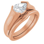 Half Bezel Solitaire Engagement Ring or Band