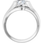 Half Bezel Solitaire Engagement Ring or Band